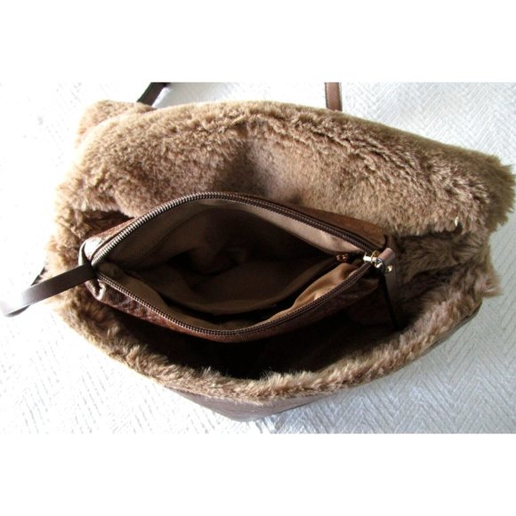 Urban Expressions Tan-Savannah Vegan Purse Reversible /Pouch NWT Gold Adj. Strap - Picture 14 of 16